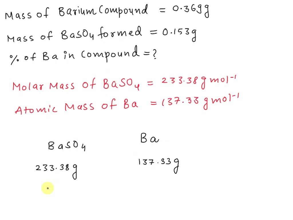 SOLVED: Barium can be analyzed by precipitating it as BaSO4 and ...