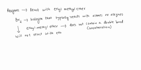 which-of-the-following-reagents-would-be-expected-to-react-with-ethyl-methyl-ether-brz-hbr-nabr-naoh-iv-c-iv-il-and-iii-81511