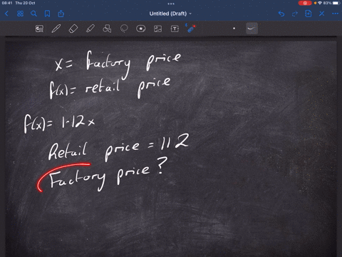 let-x-represent-the-factory-price-of-a-shirt-and-let-fw-represent-the-retail-price-of-the-same-shirt-suppose-that-a-markup-of-12-is-applied-which-implies-that-the-retail-price-of-the-shirt-i-55188