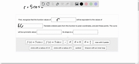 how-do-you-graph-the-polar-curve-r-5-cos-0-drag-an-equation-variable-phrase-into-each-box-to-correctly-complete-the-statements_-first-recognize-that-the-function-values-of-will-be-equivalent-23889