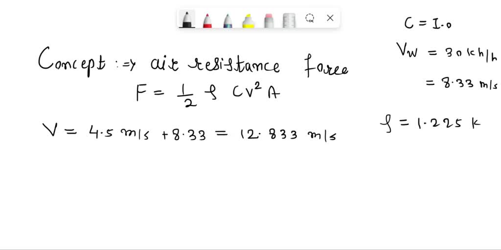 SOLVED Compute the power necessary to air resistance when