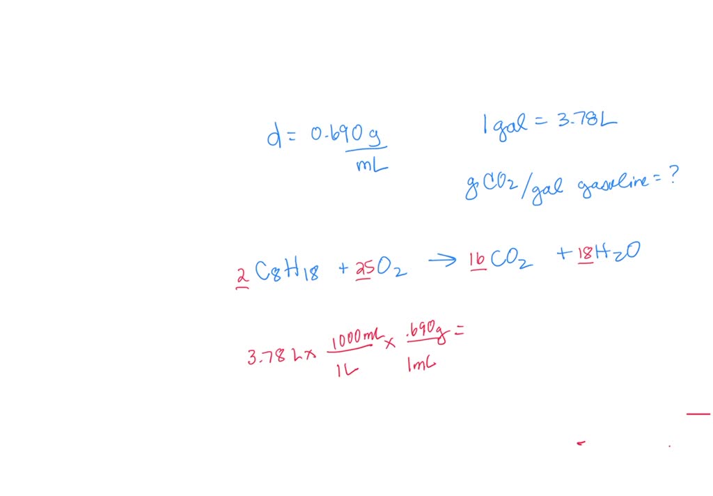 SOLVED: The density of a sample of gasoline is 0.690 g/mL. Based on the ...