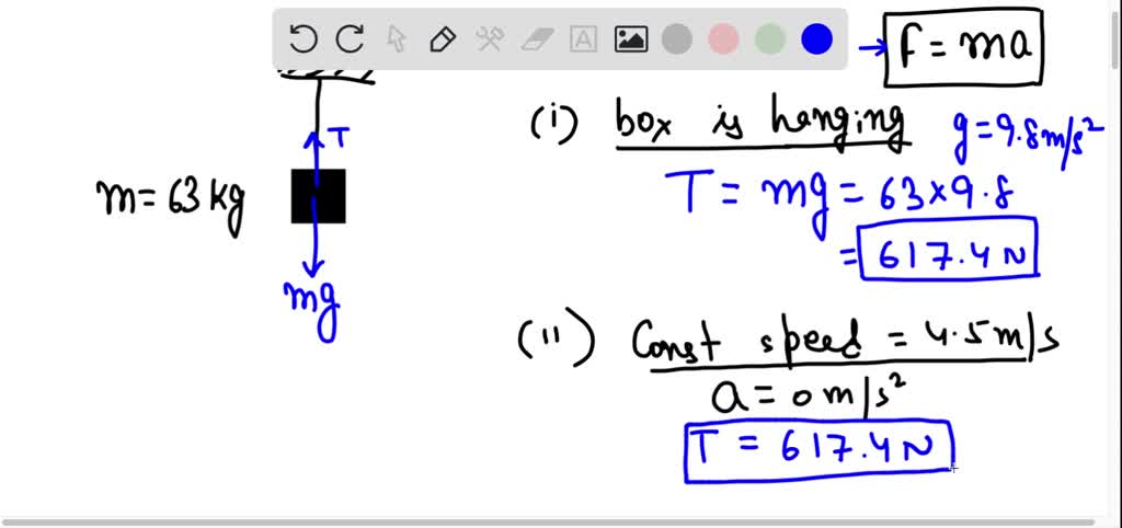 solved-a-75-kg-box-hangs-from-a-rope-and-is-moving-upward-what-is-the