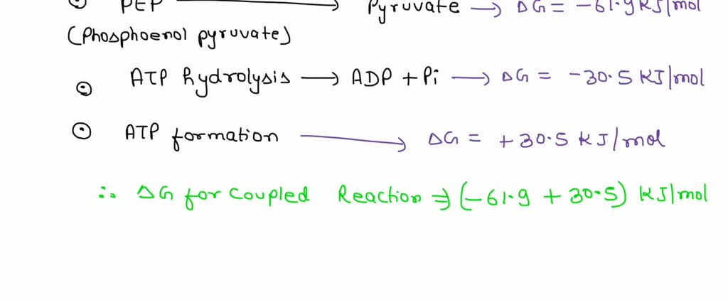 SOLVED: In cells, the direct hydrolysis of PEP rarely occurs; Rather ...