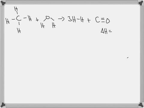 the-enthalpy-change-for-the-following-reaction-is-206-kj-using-bond-energies-estimate-the-c-h-bond-energy-in-ch4gch4g-h2og3h2g-cog-kjmol-93626