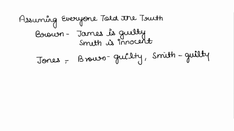 brown-jones-and-smith-are-suspected-of-income-tax-evasions-they-testify-under-oath-as-follows-brown-james-is-guilty-and-smith-is-innocent-jones-if-brown-is-guilty-then-so-is-smith-smith-i-am-95748