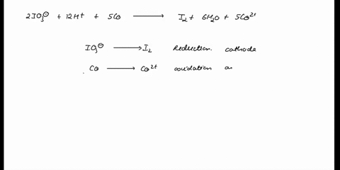 a-galvanic-cell-at-a-temperature-of-250c-is-powered-by-the-following-redox-reaction-2io3-aq12haq5cos-i2s6h2ol5co2-suppose-the-cell-is-prepared-with-220-m-io3-and-112-m-h-in-one-half-cell-and-35353