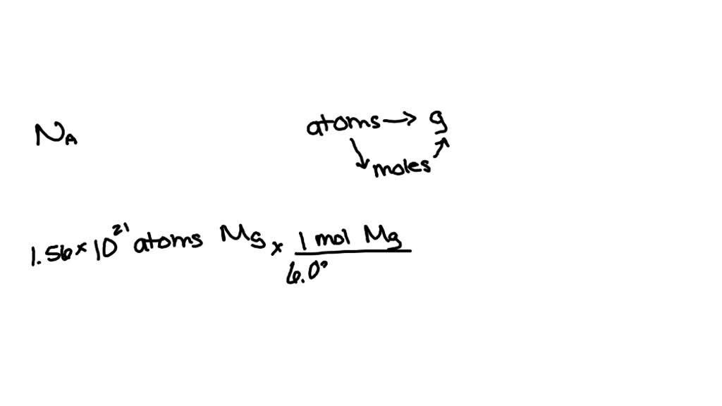 SOLVED What is the mass of 1.56*10^21 atoms of magnesium in grams?