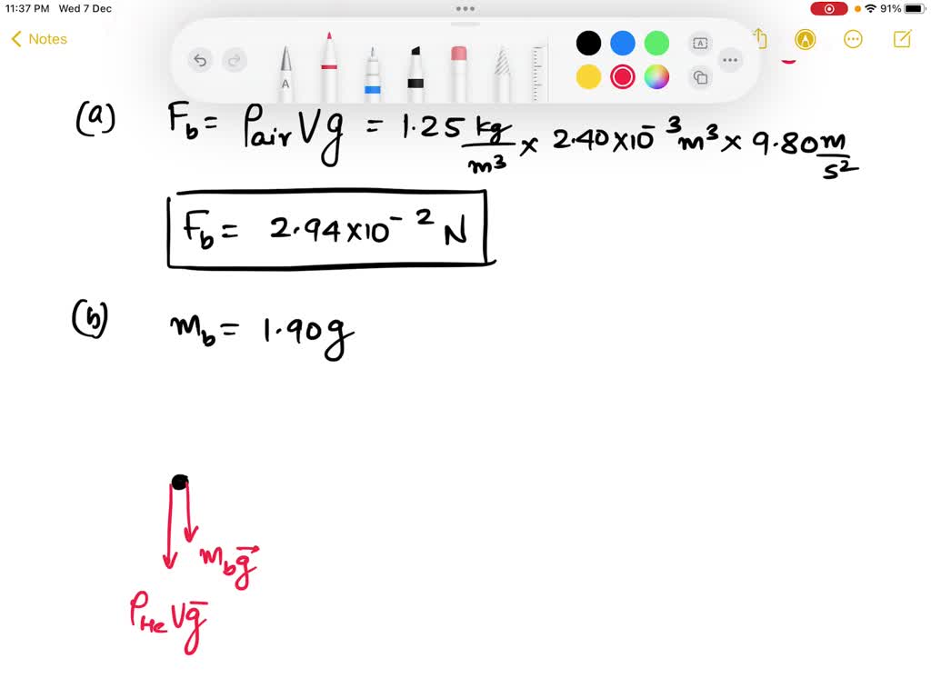 SOLVED a. Calculate the buoyant force (in N) (upward) on a 2.00 L