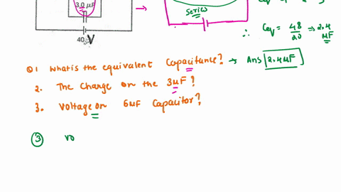 four-capacitors-are-arranged-in-the-circuit-shown-in-the-figure-and-the-power-supply-is-set-at-voltage-v-40-v-find-the-equivalent-capacitance-for-the-circuit-the-charge-on-the-30-uf-capacito-45297