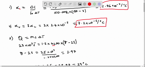 1-determine-the-coefficient-of-linear-expansion-for-an-unknown-material-that-is-initially-150000cm-in-length-when-at-5c-and-150011cm-at-150c-2-determine-the-coefficient-of-volume-expansion-for-an-alum