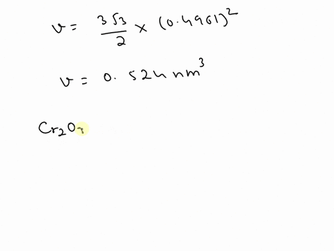 the-unit-cell-for-cr2o3-has-hexagonal-symmetry-with-lattice-parameters-a-04961-nm-and-c-1360-nm-if-the-density-of-this-material-is-522-gcm3-calculate-its-atomic-packing-factor-for-this-compu-83567