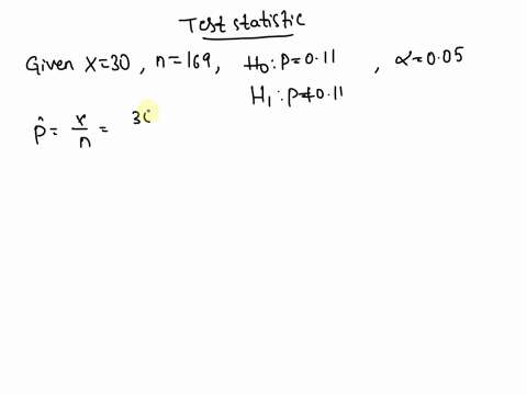 34-use-the-one-proportion-z-test-to-perform-the-specified-hypothesis-test-x-30-n-169-ho-p-011-h1-p-011-005-a-z-281-critical-values-196-reject-h0-b-z-281-critical-values-1645-reject-h0-c-z-13-75684