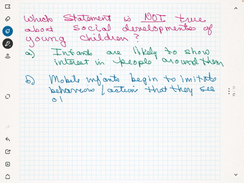 which-of-the-following-statements-is-not-true-about-social-development-of-young-children-a-infants-are-likely-to-show-interest-in-people-around-them-b-mobile-infants-begin-to-imitate-behaviors-or-acti