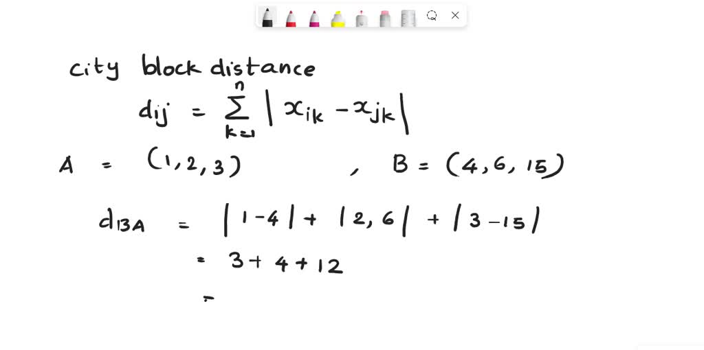 solved-calculate-the-euclidean-distance-city-block-distance-and-the