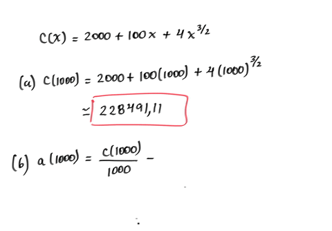 if-cx-is-the-cost-of-producing-x-units-of-a-commodity-then-the-average-cost-per-unit-is-ax-cxx-consider-the-cx-given-below-round-your-answers-to-the-nearest-cent-cx-2000-100x-432-a-find-the-73719
