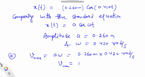 a-harmonic-oscillator-is-described-by-the-function-xt-0390-m-cos0220t-find-the-oscillators-maximum-velocity-and-maximum-acceleration-find-the-oscillators-position-velocity-and-acceleration-when-t-175-