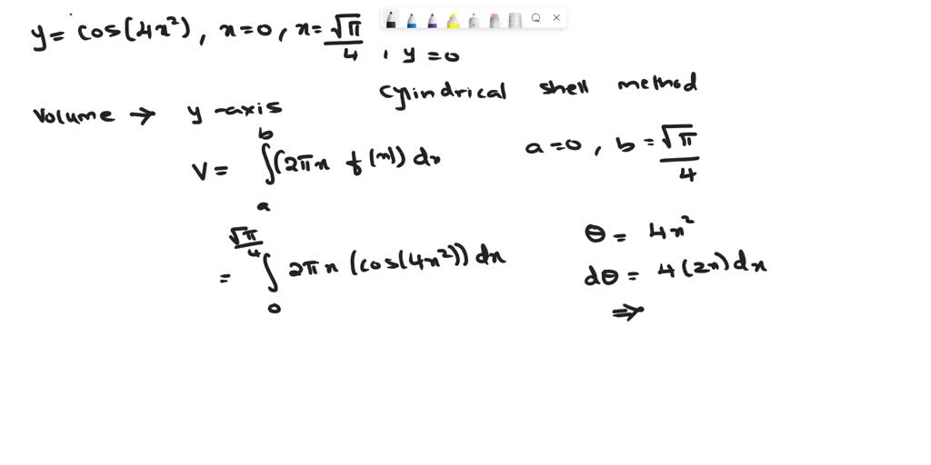 SOLVED: Use cylindrical shells to find the volume of the solid ...