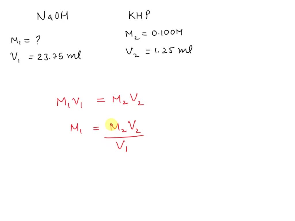 Solved Calculate The Molarity Of A Naoh Solution If 23 75 Ml Of Naoh