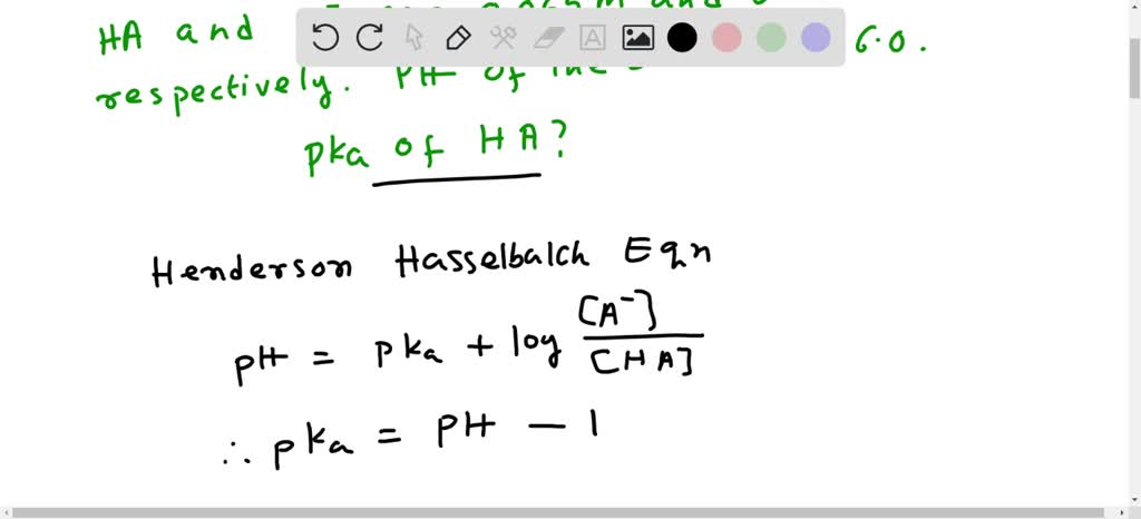 SOLVED: How will the pH and pKa values compare if [A ] is double the ...