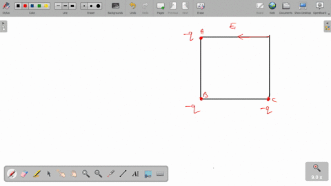 2-three-equal-negative-point-charges-q-are-placed-at-three-of-the-corners-ofa-square-of-side-d-as-shown-in-the-figure-which-one-of-the-arrows-shown-represents-the-direction-of-the-net-electr-25295