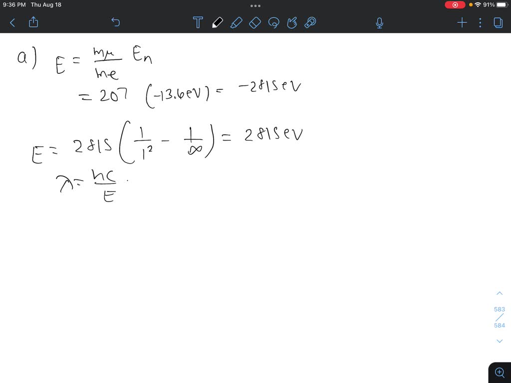 SOLVED: In a muonic atom, the electron is replaced by a negatively ...