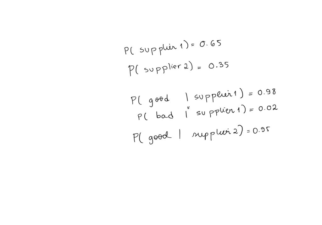 SOLVED A manufacturing firm receives shipments of parts from two
