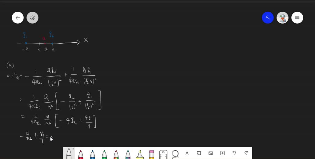 SOLVED Three particles are fixed on an xaxis. Particle 1 of charge q1
