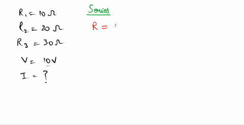 calculate-the-total-current-in-the-circuit-with-3-resistances-in-series-with-values-10-20-and-30-ohm-and-a-10-v-battery-connected-to-it
