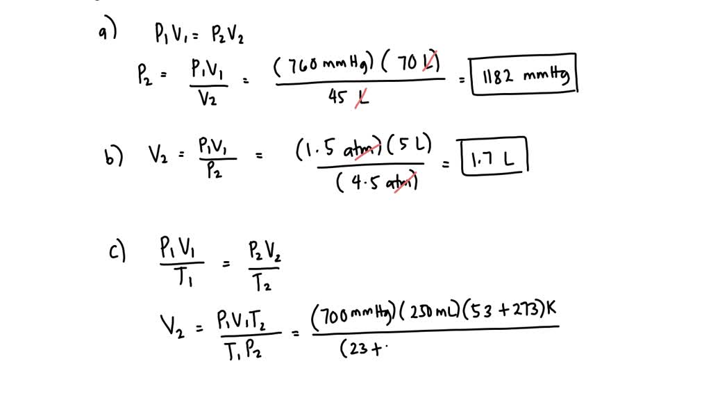 SOLVED Chemistry Gas Laws (Boyle's Law, Charles's Law, Lussac's Law