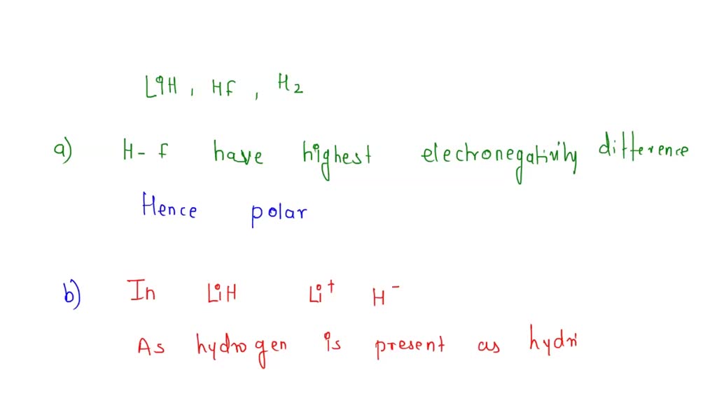 SOLVED: After examining the potential maps for LiH, HF, and H2, answer ...