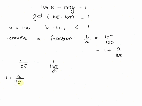 find-all-integer-solutions-to-the-linear-diophantine-equation-105x-107y-1-13035