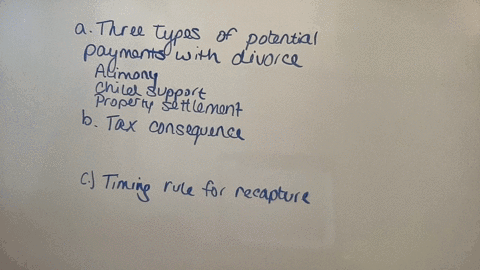 three-types-of-potential-payments-are-associated-with-a-decree-of-separation-or-a-divorce-a-what-are-those-three-payments-b-which-one-potentially-has-a-tax-consequence-c-what-is-the-timing-rule-regard