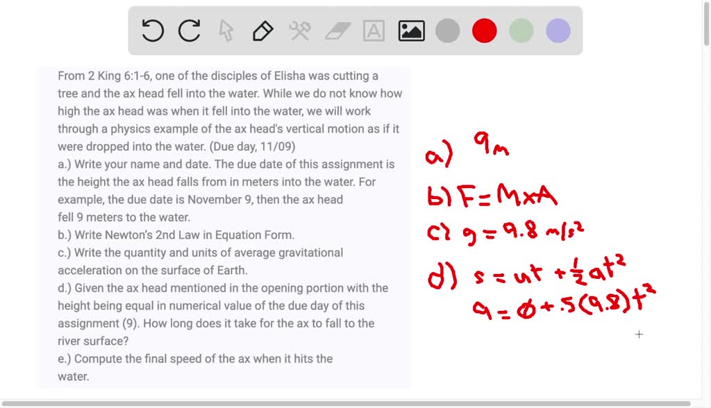 SOLVED From 2 Kings 616, one of the disciples of Elisha was cutting