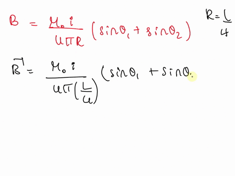 a-current-is-flowing-in-a-straight-conductor-wire-of-length-l-the-magnetic-induction-at-a-point-perpendicular-distance-l4-from-its-centre-will-be-a-4pid5pi-b-mu0d2pil-c-mu0i2l-d-zero-05143