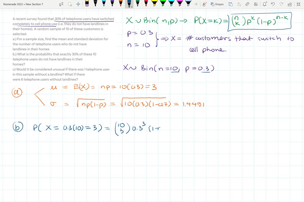 SOLVED A recent survey found that 30 of telephone users have switched