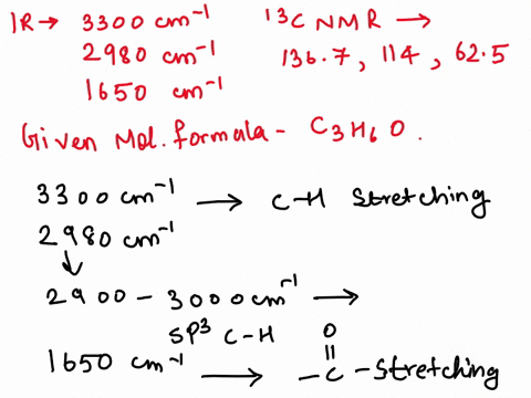 compound-a-gives-the-following-spectroscopic-data-deduce-the-structure-of-a-ir-3300-2980-1650-cm-1-13c-nmr-1367-1140-625-c3h6o-23672