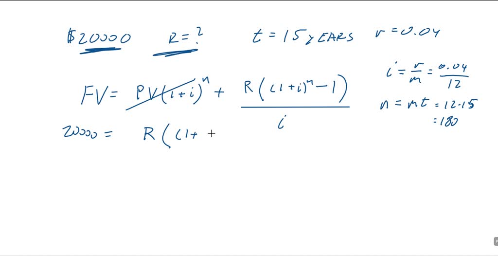 SOLVED: Determine the payment amount needed to accumulate 20,000 if ...