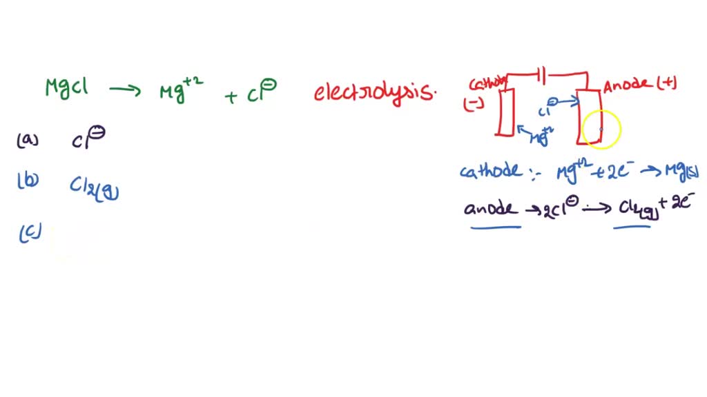 SOLVED Magnesium and chlorine can be made by the electrolysis of