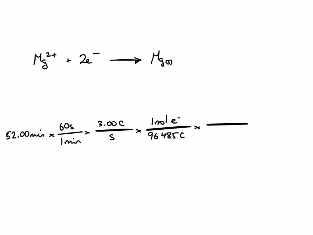 SOLVED: The electrolysis of magnesium chloride can be used to produce ...