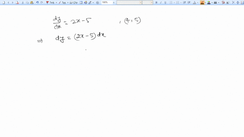 find-the-equation-of-the-curve-that-passes-through-45-if-its-slope-is-given-by-the-following-equation-dydx-2x-5-91842