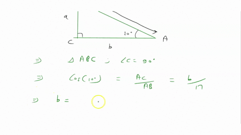 use-a-calculator-spreadsheet-or-another-tool-to-solve-for-the-unknown-sides-of-the-given-right-triangle-the-length-of-the-hypotenuse-is-17-a-is-the-length-of-the-side-opposite-the-10-angle-and-b-is-2