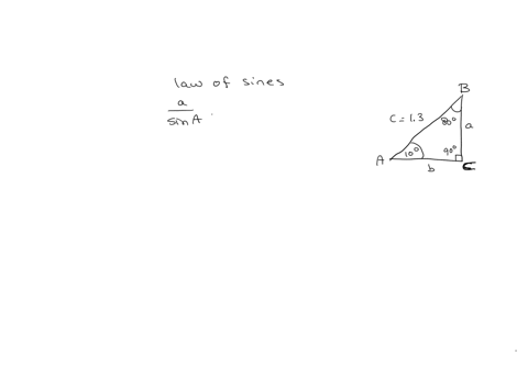use-a-calculator-spreadsheet-or-another-tool-to-solve-for-the-unknown-sides-of-the-given-right-triangle-the-length-of-the-hypotenuse-is-13-a-is-the-length-of-the-side-opposite-the-10-angle-and-b-is-th