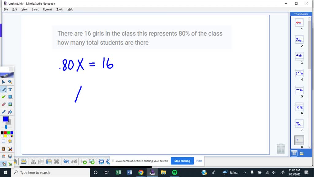 SOLVED: There are 16 girls in the class this represents 80% of the ...