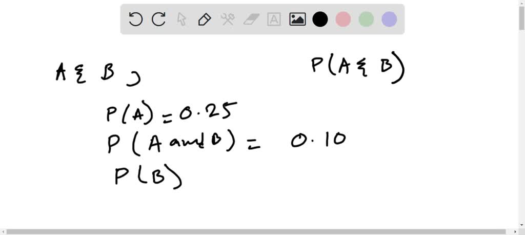 SOLVED Events A and B are independent with P A 0.25 and P A