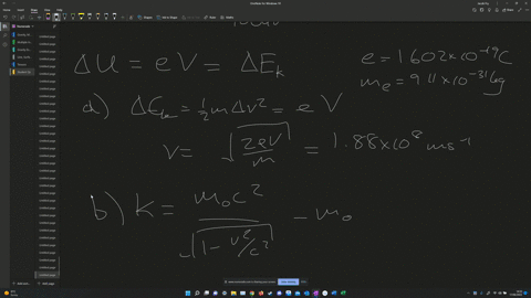 an-electron-in-an-x-ray-tube-is-accelerated-from-rest-through-potential-difference-of-100-kilovolts-100-kv-prior-to-hitting-the-anode-calculate-the-velocity-of-the-electron-prior-hitting-the-31121