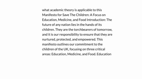 what-academic-theory-is-applicable-to-this-manifesto-for-save-the-children-a-focus-on-education-medicine-and-food-introduction-the-future-of-any-nation-lies-in-the-hands-of-its-children-they-are-the-t
