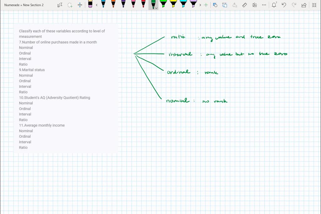 SOLVED Classify each of these variables according to level of