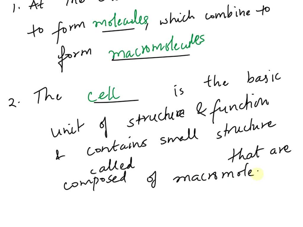 SOLVED: Complete the sentences about how the cell fits in the levels of ...