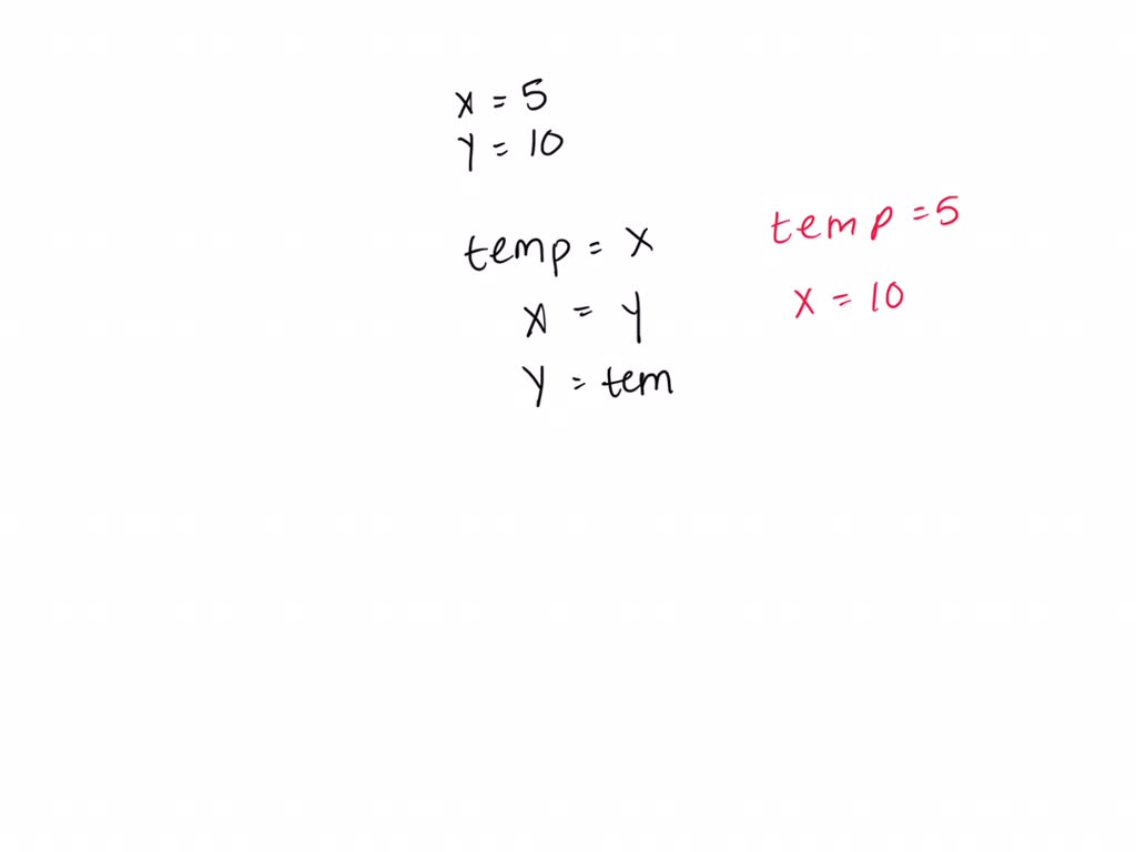 Write an algorithm and draw a flowchart to exchange the value of two ...